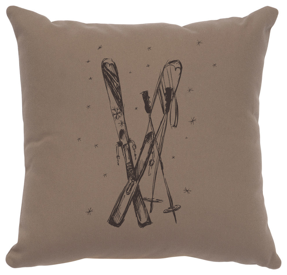 Image Pillow 16x16 Ski's Cotton Taupe