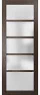 Slab Barn Door Frosted Glass 32 x 80, Quadro 4002 Chocolate Ash