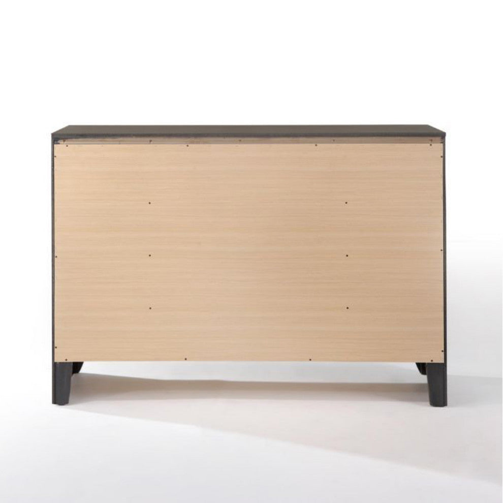 Wooden Dresser with 8 Drawers, Gray Oak