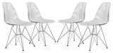 LeisureMod Cresco Molded Eiffel Side Chair, Set of 4