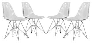 LeisureMod Cresco Molded Eiffel Side Chair, Set of 4