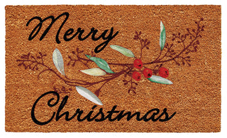 Merry Christmas Berries Doormat
