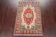 Traditional Hand-Knotted Pakistani Kazak Oriental Area Rug, Beige, 5'1"X3'3"