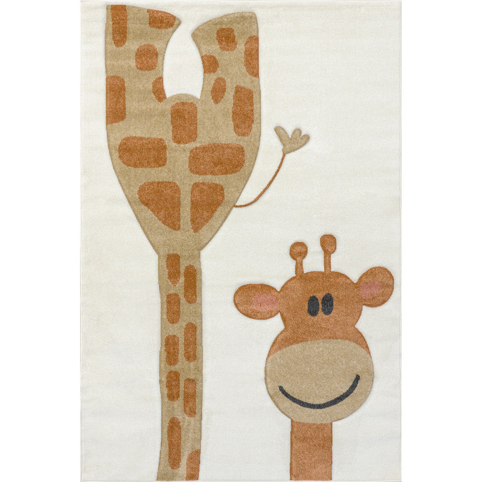 Nuloom Anabell Giraffe Kids Rug, Beige 8' x 10'