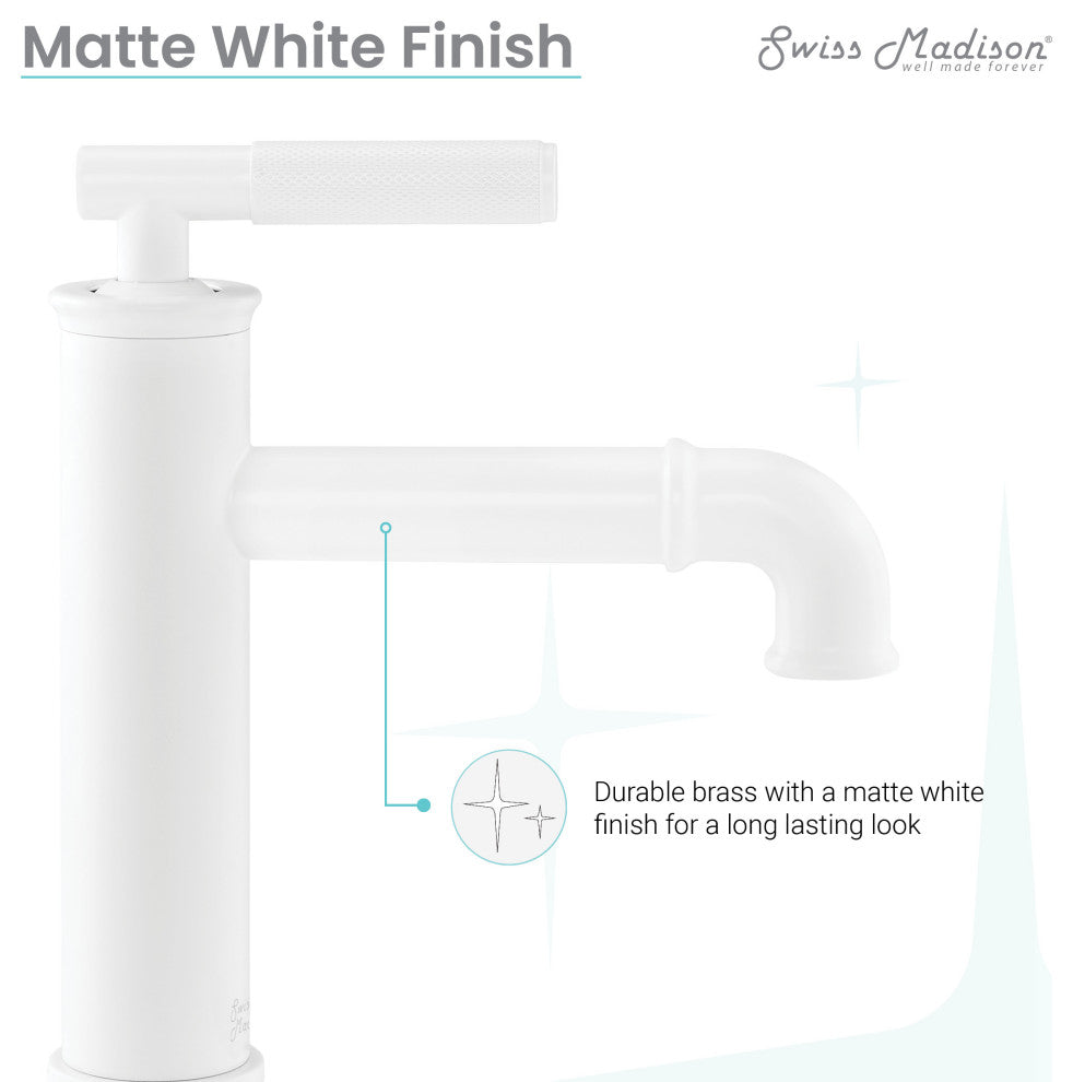 Avallon Single Hole, Single-Handle Sleek, Bathroom Faucet, Matte White