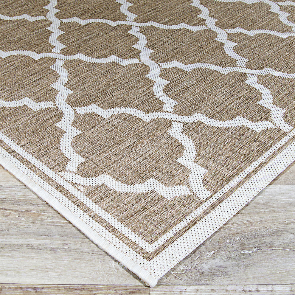 Couristan Monaco Ocean Port Indoor/Outdoor Area Rug, Taupe-Sand, 2'x3'7"