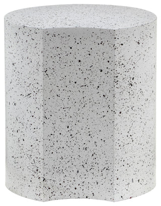 Dimple Terrazzo Pattern Iron End Table, White, 1-Piece: 18"Wx18"Dx20"H