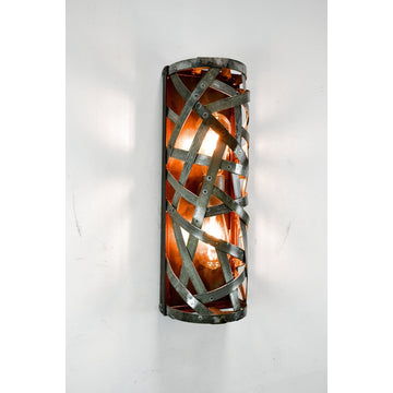 Wine Barrel Ring Wall Sconce or Vanity Light - Dobar - Made from CA wine barrels