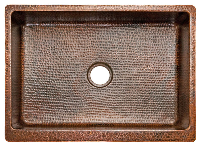 KASDB30229 30'' Copper  Kitchen Apron Single Basin Sink