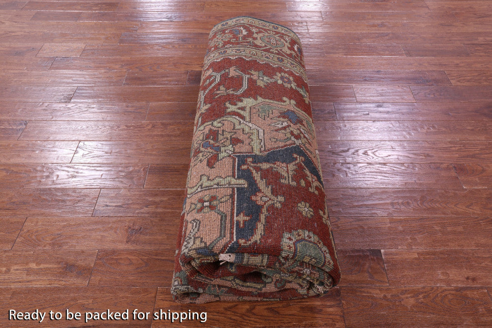 8' 1" X 10' 2" Heriz Serapi Handmade Wool Rug - Q15993