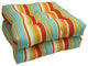 19" Squared Patterned Tufted Dining Chair Cushions, Set of 2, Benjamin Breeze