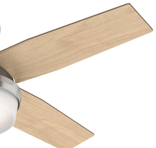 Hunter 44" Dempsey Low Profile Brushed Nickel Ceiling Fan, LED Kit and Remote