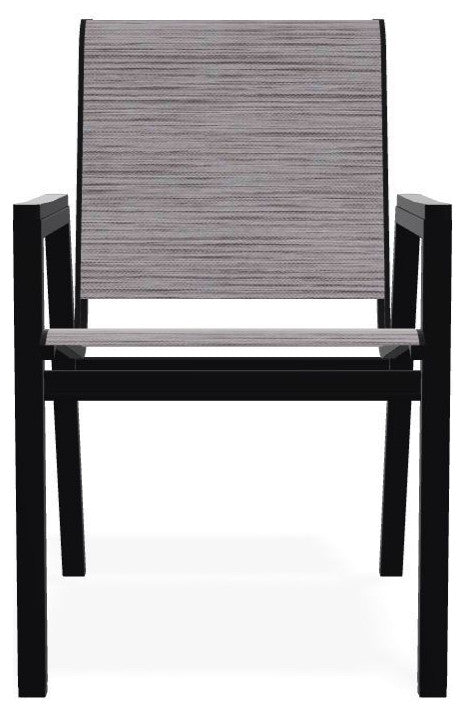 Bazza Sling Stackable Outdoor Dining Chair, Fossil/Black
