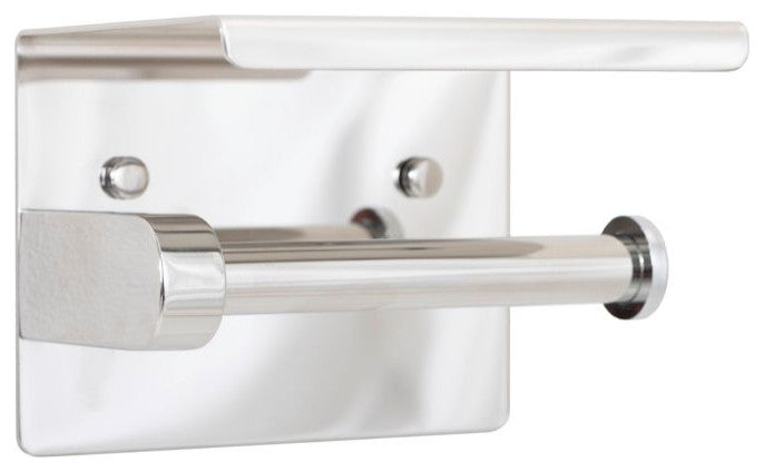 Italia Naples Series Toilet Paper Holder with Shelf in Mirror Finish