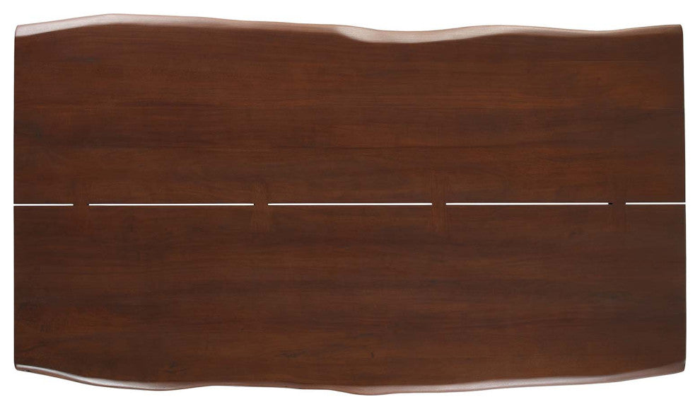 Viggo 74" Live Edge Acacia Wood Dining Table, Black Walnut