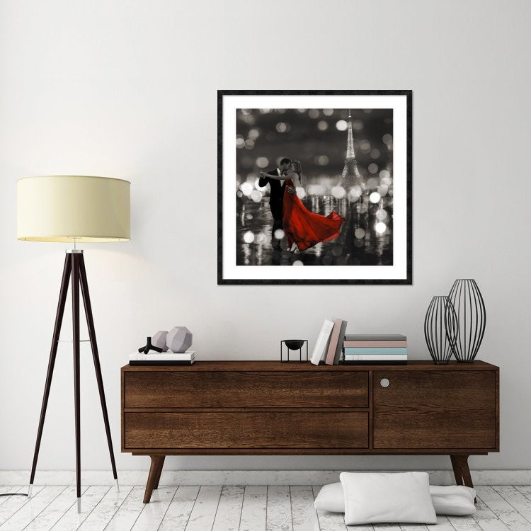 "Midnight in Paris (BW)" Framed Digital Print by Dianne Loumer, 44x44"