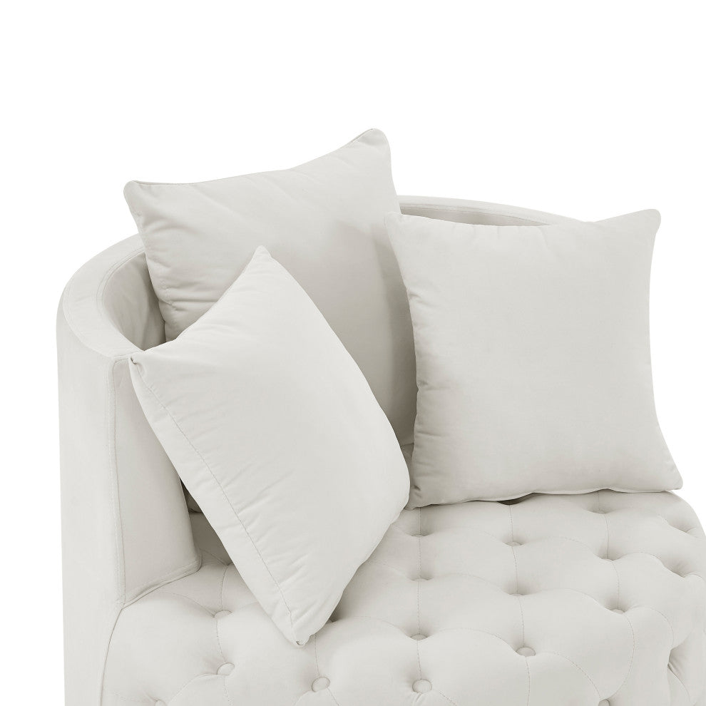 Gewnee Velvet Upholstered Swivel Chair