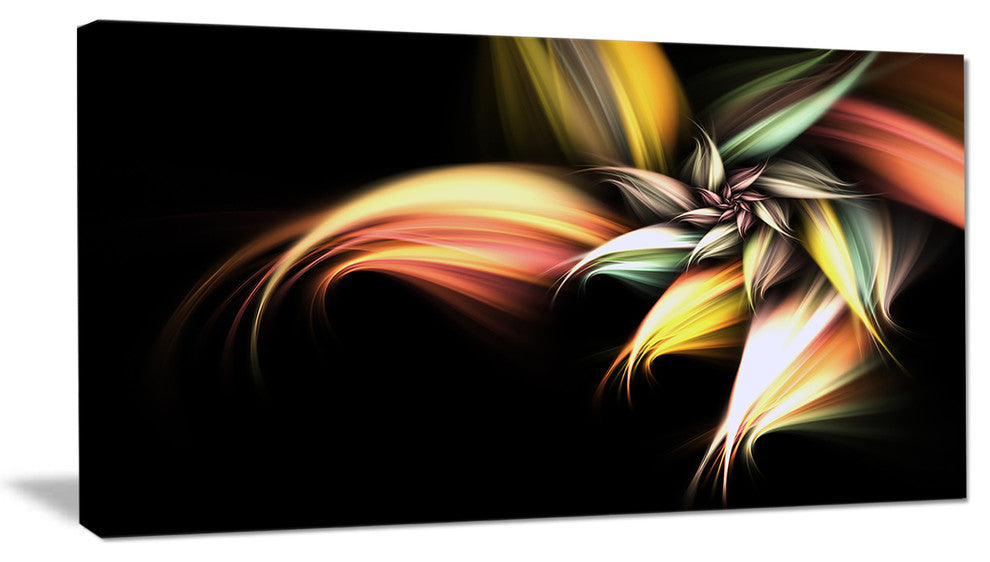 "Light Orange Pink Glossy Flower" Floral Wall Art Canvas, 40"x20"