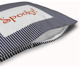 Halloween Spooky Ticking Accent Pillow With Removable Insert, Navy, 26"x26"