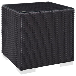 Espresso Convene Outdoor Patio Side Table