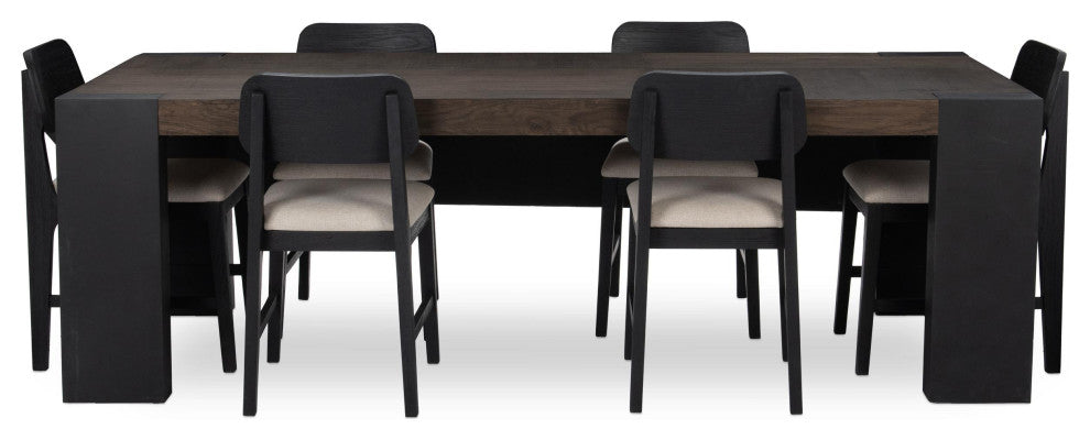 Deaven 94" Wood Dining Table, Brown