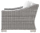Lounge Sectional Sofa Chair Table Set, Rattan, Wicker, Gray White, Outdoor