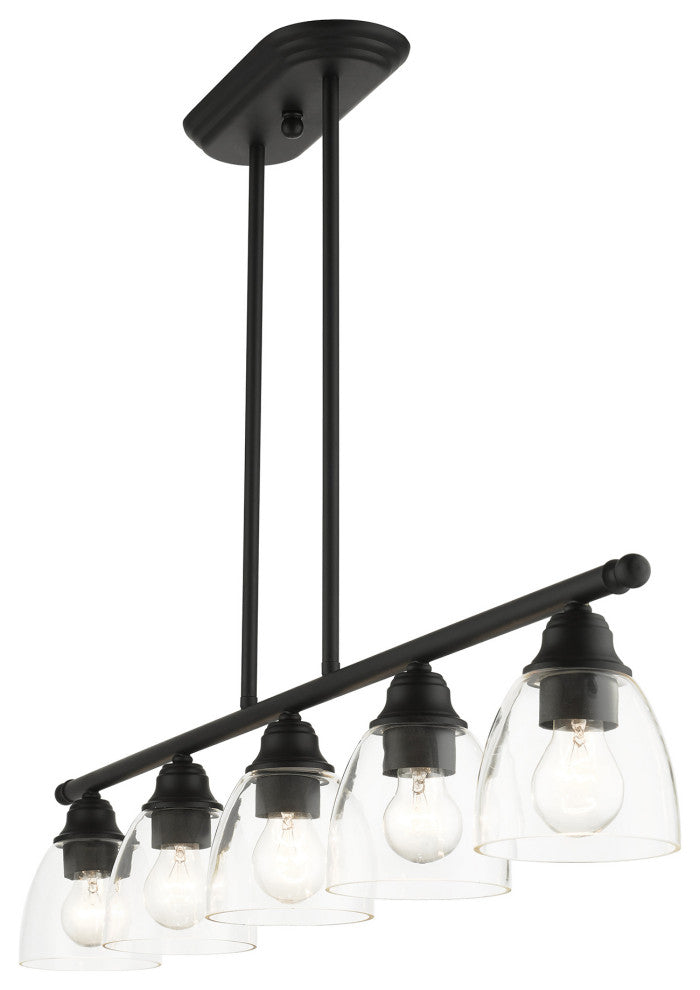 Black Transitional, Colonial, Linear Chandelier