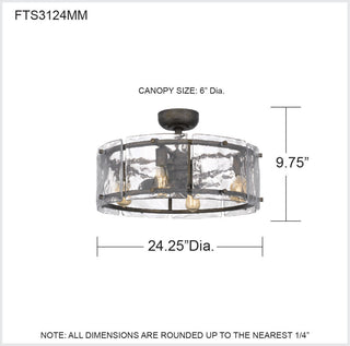Quoizel FTS3124 25 Inch Indoor Fandelier - Earth Black
