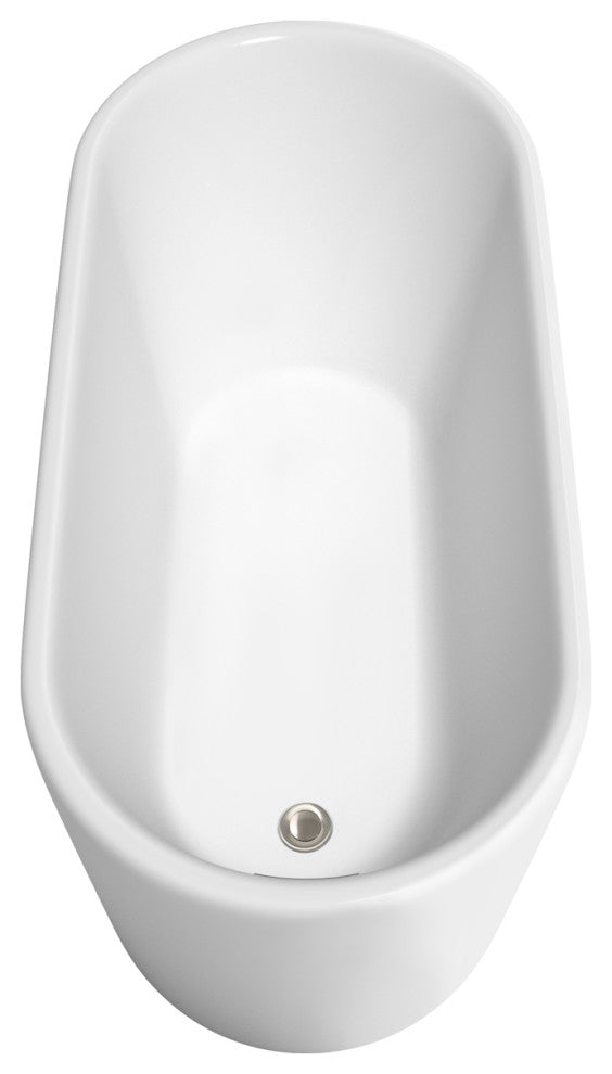Ursula 59" Freestanding White Bathtub, Brushed Nickel Tub Filler & Trim