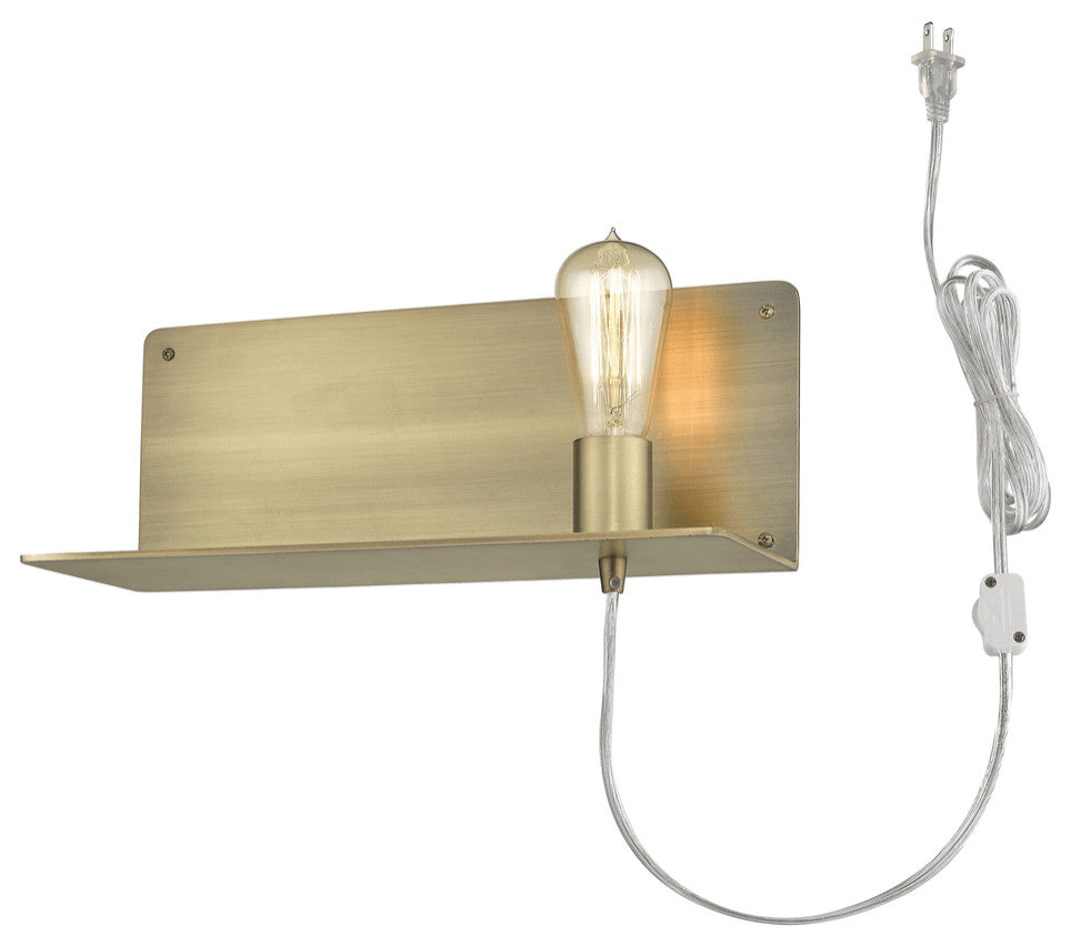 Dull Gold Shelf Wall Light