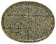 Stoneware Platter With Wax Relief Botanicals, Green