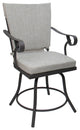 Outdoor/Indoor Patio Dinette Swivel Jamey Chair, White Linen Gray