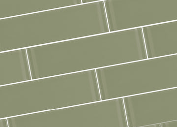 Metro 3"x 12" Glass Subway Tile,Glossy Jade Green, Set of 40