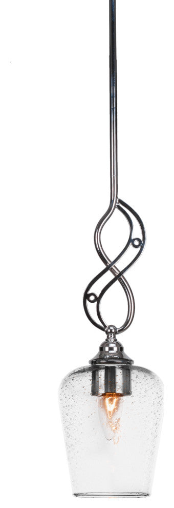 Jazz Mini Pendant In Chrome Finish With 5" Clear Bubble Glass