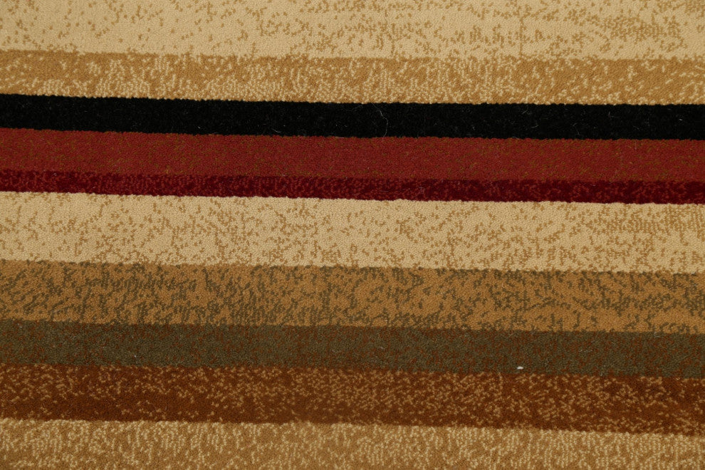 Modern Stripe Carpet Transitional Synthetic Pile Turkish Area Rug, 10'10"x7'10