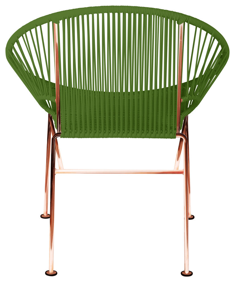 Concha Indoor/Outdoor Handmade Dining Chair, Cactus Weave, Copper Frame