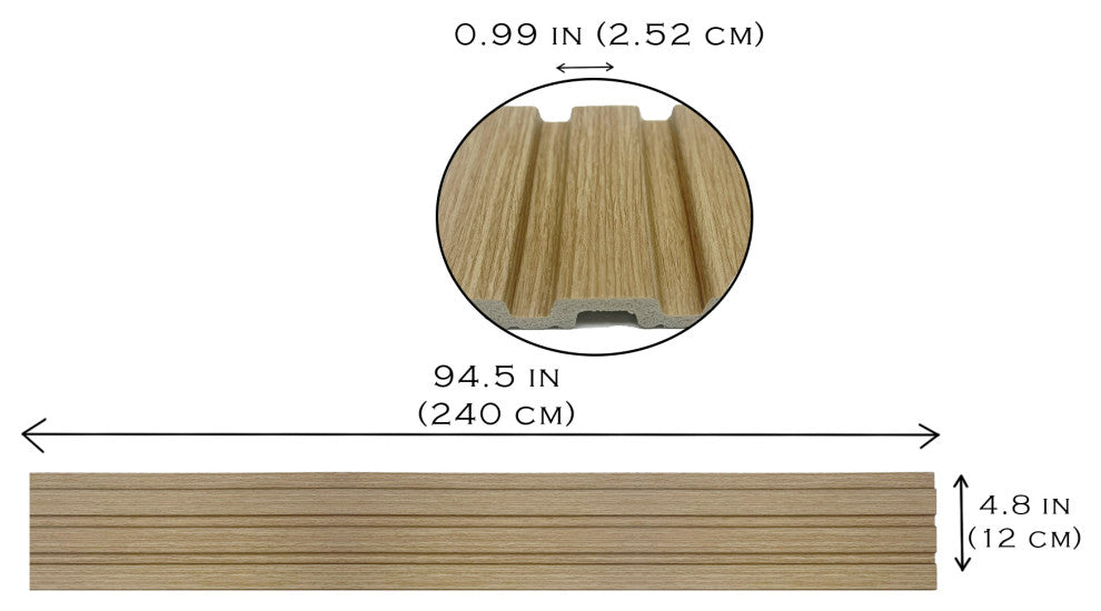 Waterproof Slat Panel, Natural Oak, Pack of 6