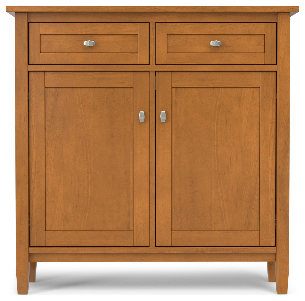 Warm Shaker Solid Wood Entryway Storage Cabinet, Light Golden Brown