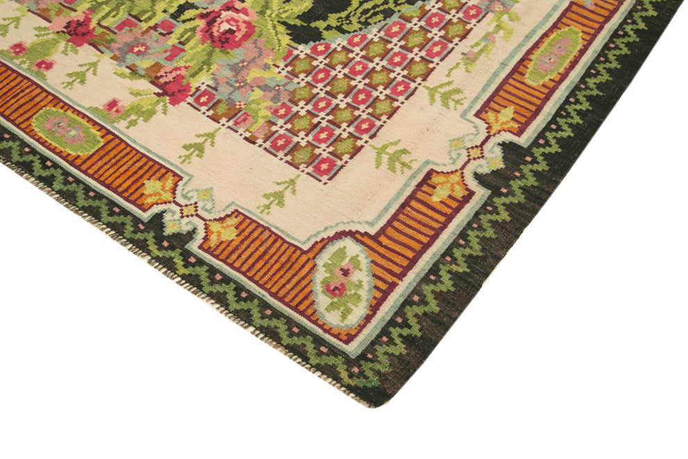 Rug N Carpet - Handmade Moldovian 7' 0'' x 11' 8'' Antique Rose Kilim Rug