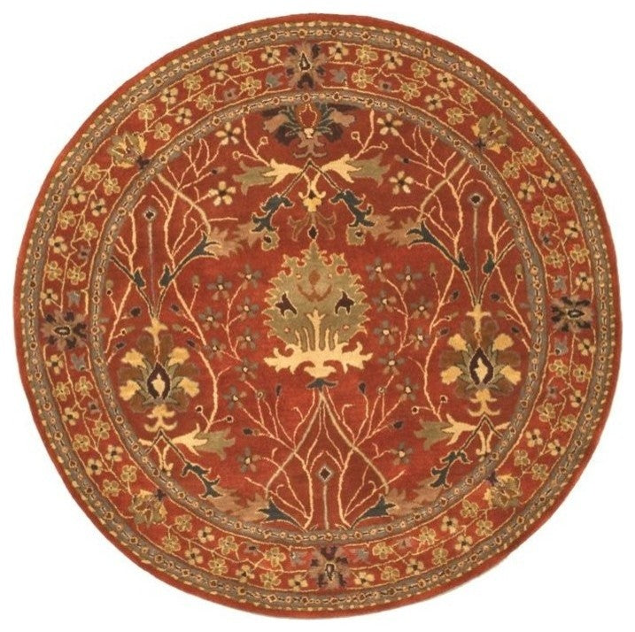 EORC Hand-tufted Wool Rust Traditional Oriental Morris Rug, Rectangular 4'x6'