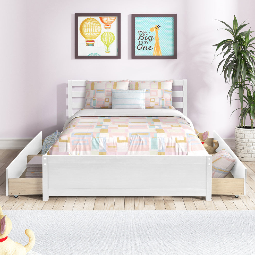 Gewnee Full Size Wood Platform Bed Frame