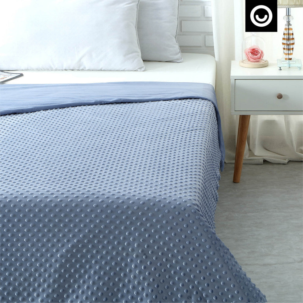 Cozy Tyme Kofi Weighted Blanket, Light Blue, 48"x72", 15LB