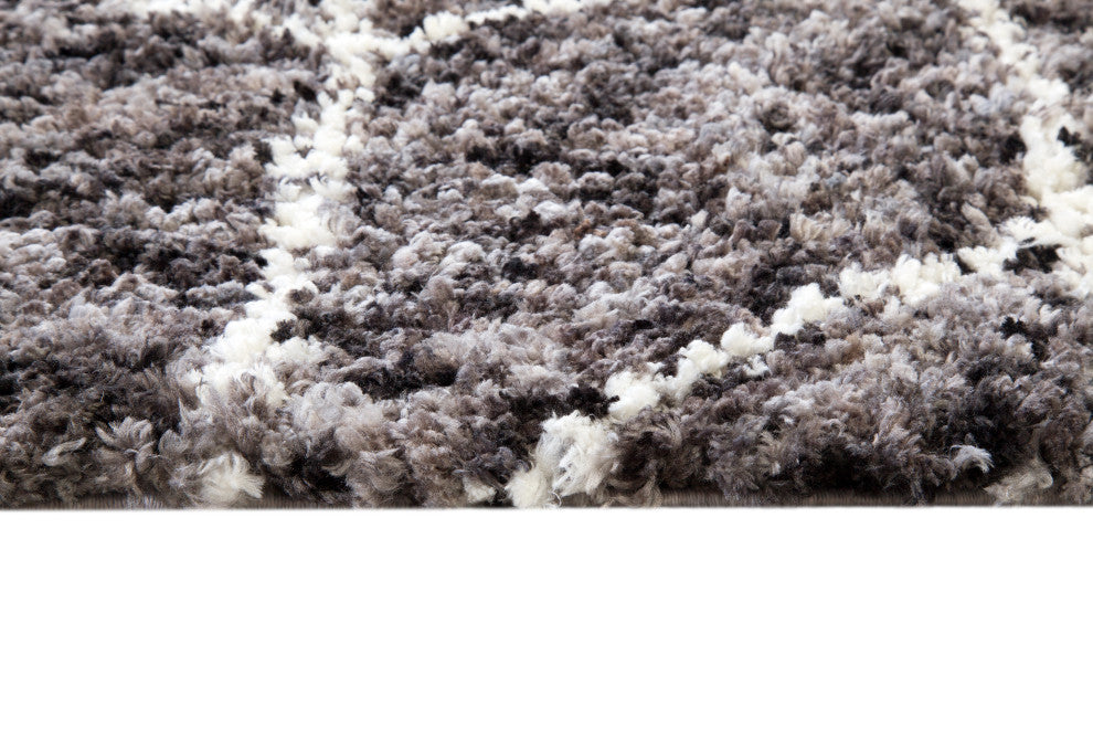 Oasis Cosima Dark Gray and White Polyester Area Rug