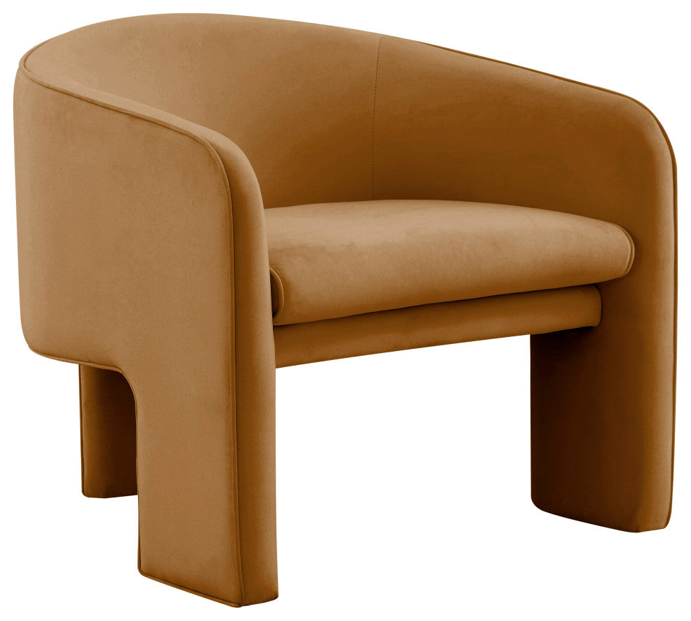 Marla Cognac Velvet Accent Chair