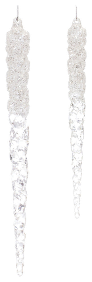 Clear Acrylic Icicle Drop Ornament, 24-Piece Set