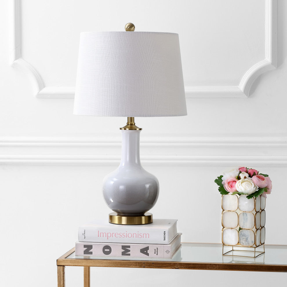 Gradient 25" Ceramic and Brass Table Lamp