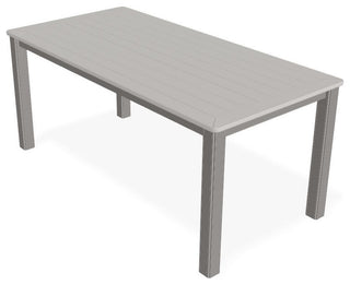 21" x 42" Rectangular Marine Grade Outdoor Coffee Table, Warm Gray