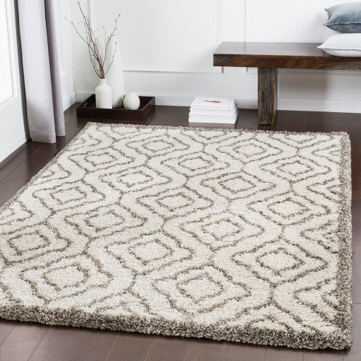 Surya Serengeti Shag SGT-2308 9'x12'3" Rug, Dark Brown/Taupe/Khaki/Ivory