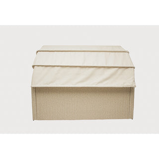 Outdoor Wicker Patio Sofa, Canopy and Ottoman Set