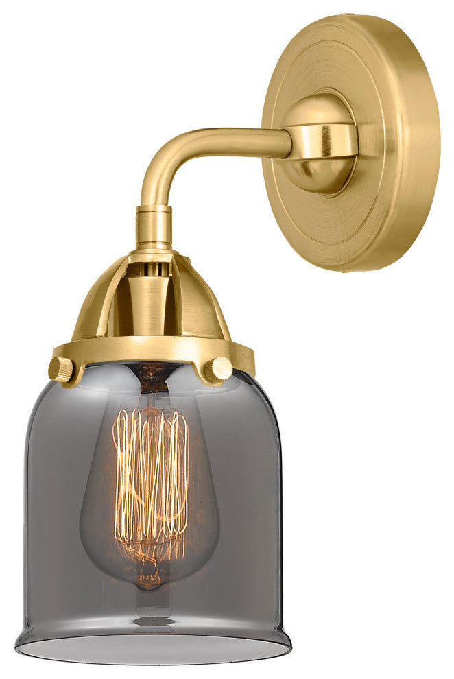 Small Bell Sconce, Satin Gold, Plated Smoke